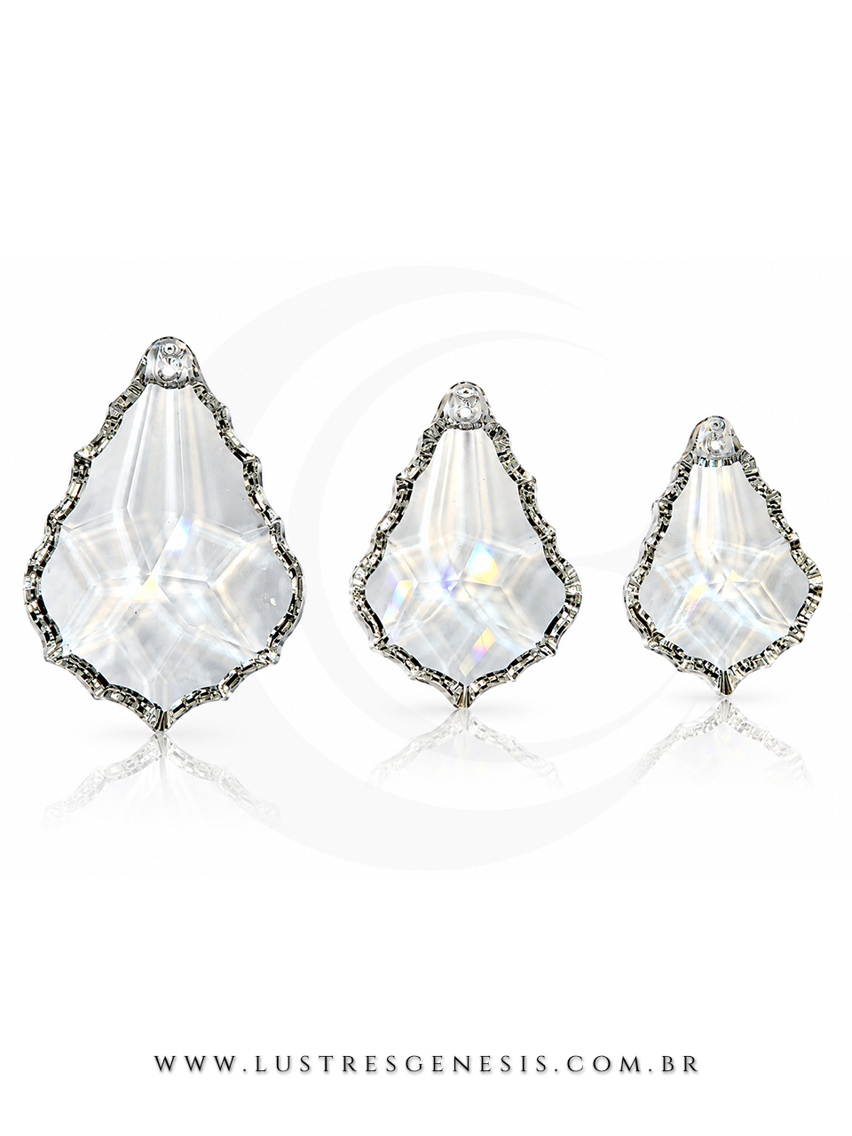 Pedra de Cristal Asfour Egípcia em formato bacalhau de 38mm sobre fundo escuro Lustres Gênesis loja online de Lustres e Iluminação Decorativa